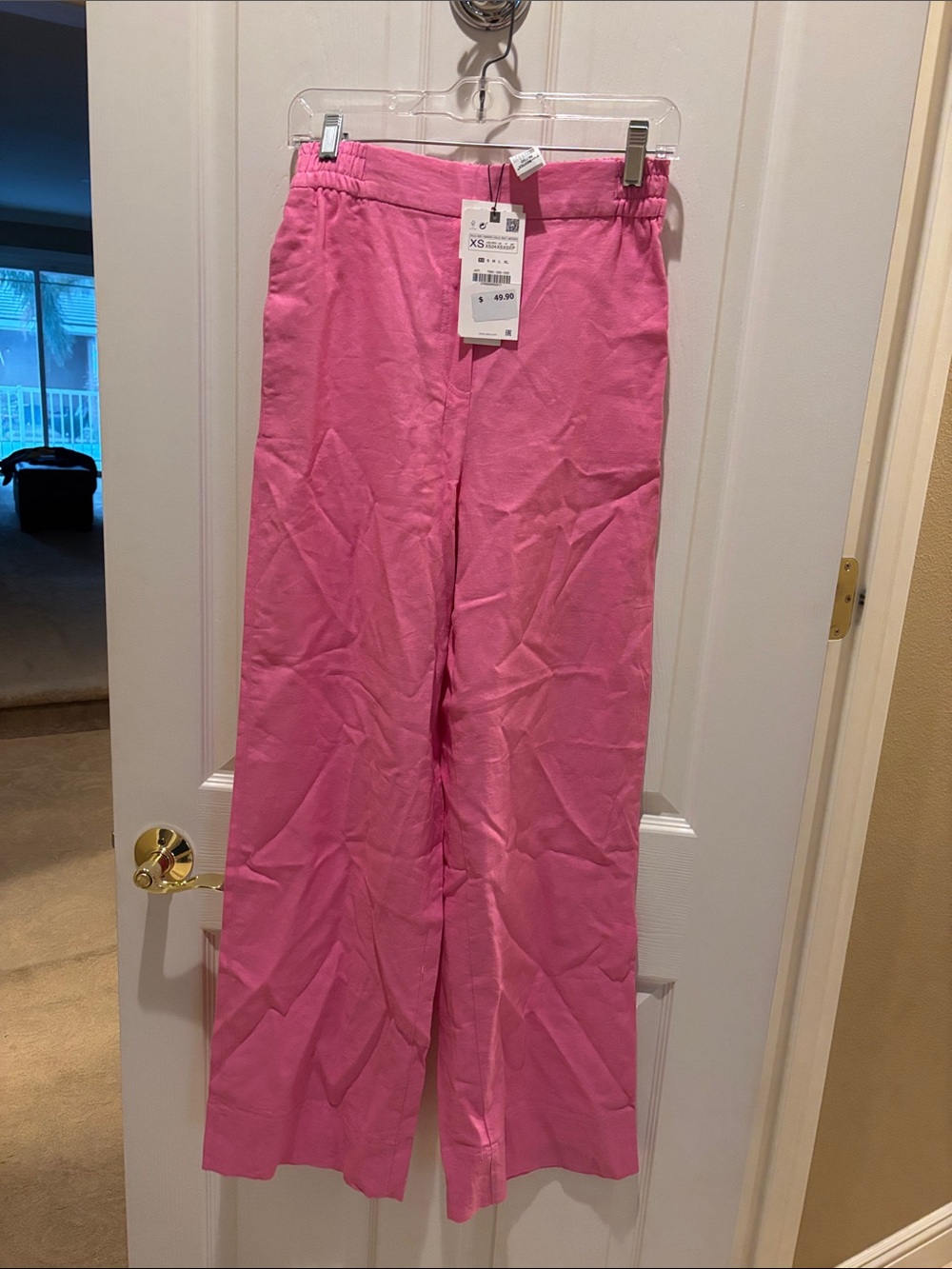 Zara Hot Pink Wide-Leg Pants. 50%Linen
